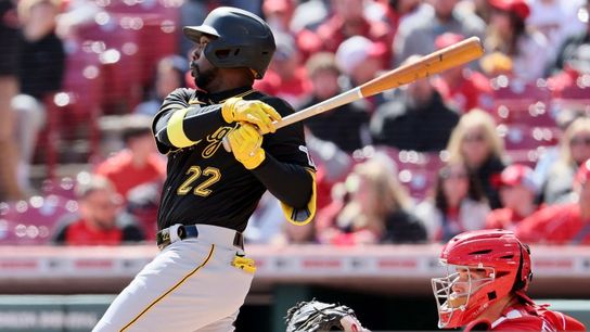 Freeze Frame: Cutch flashes the leather again taken in Cincinnati (Pirates)
